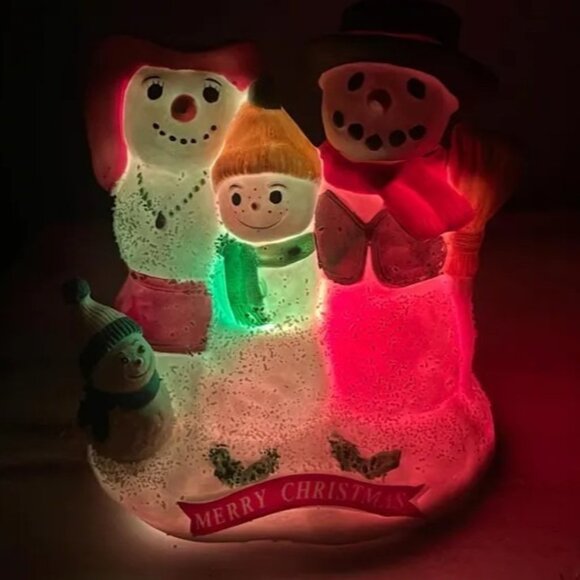 Vtg Snowman Wind Up Musical Figurine Porcelain Plays White Christmas New - Picture 3 of 8